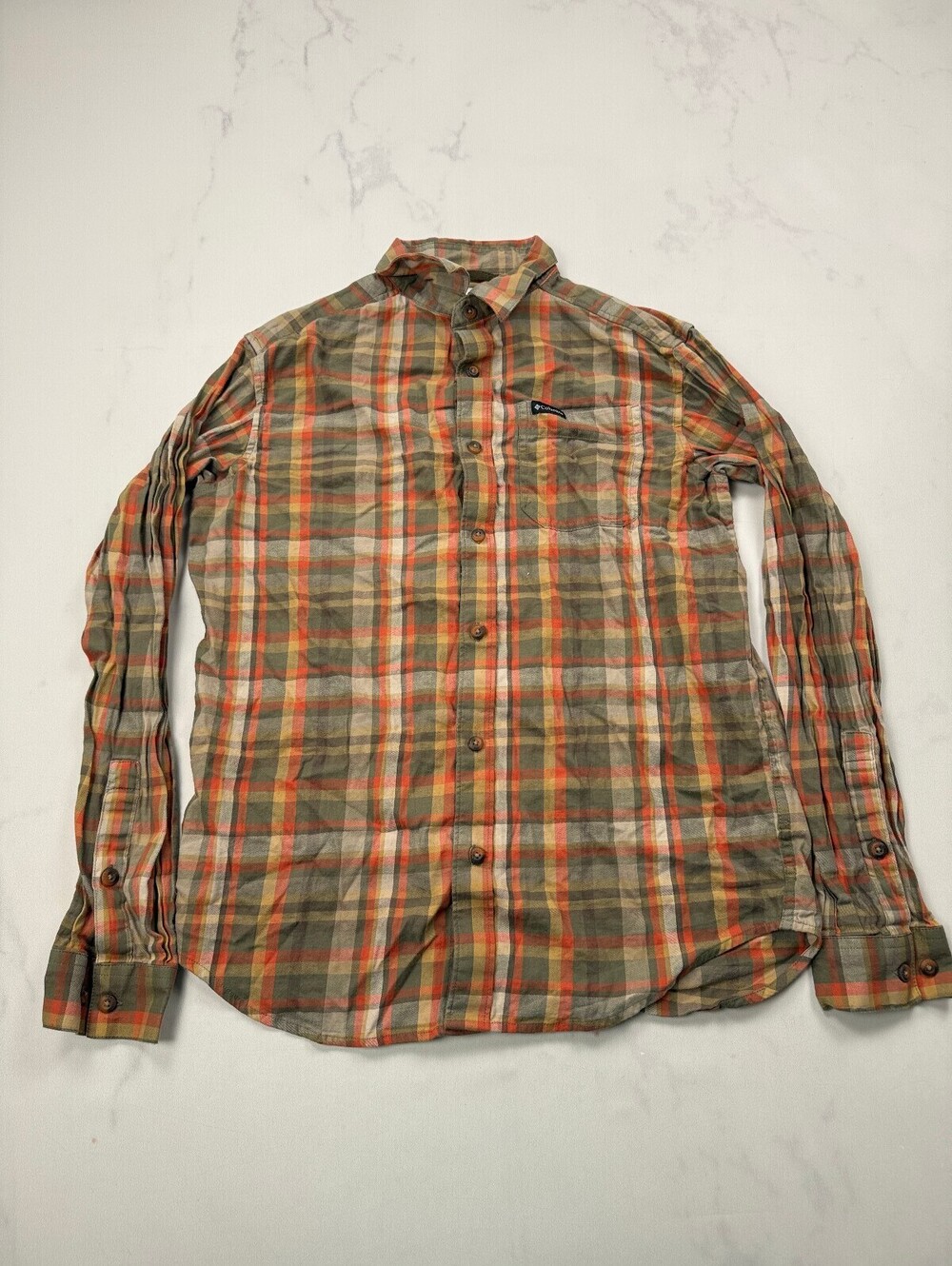 Columbia Sportswear Company Button-Up Shirt Khaki 90s Flannel - MENS S